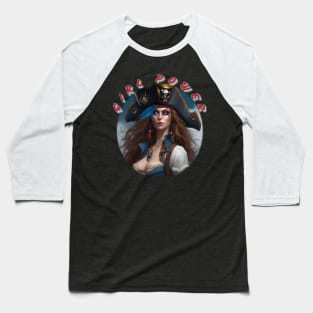 Girl power, stunning blue eyed pirate girl Baseball T-Shirt